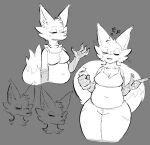  anthro belly beverage bottomwear bra canid canine clothing denim denim_clothing female fox grey_background hi_res jeans mammal monochrome pants simple_background sketch slightly_chubby slightly_chubby_female solo trisha_fox_(zzx) underwear zzx 