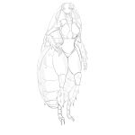 1:1 anthro arthropod blattodea carapace cockroach detailed_sketch female hi_res insect levidos monochrome segmented sketch solo 