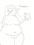  3:4 absurd_res blush blush_line colored_line_art colored_lines flygon genitals green_and_white hi_res line_art mcerror monochrome nintendo pok&eacute;mon pok&eacute;mon_(species) pussy sketch slightly_chubby tail_motion tailwag text thinking video_games 