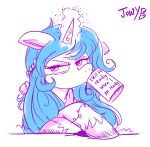  absurd_res bags_under_eyes blue_hair bracelet drinking english_text equid equine hair hasbro hi_res hooves horn izzy_moonbow_(mlp) jewelry jowybean mammal mlp_g5 mug my_little_pony pink_eyes simple_background text tired unicorn white_background 