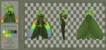  2022 4_arms 4_wings absurd_res antennae_(anatomy) anthro arthropod bedsheetwalking black_body black_fur color_swatch fur green_antennae green_background green_body green_eyes green_fur green_hair green_head green_sclera green_wings hair hi_res insect lepidopteran male measurements model_sheet moth multi_arm multi_limb multi_wing neck_tuft nude paper_clip rainbow_wings simple_background solo tuft wings zylann 