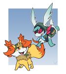  absurd_res clothing duo eyewear fennekin feral flying flytermo flytermo2 goggles hi_res legendary_pok&eacute;mon male nintendo pok&eacute;mon pok&eacute;mon_(species) pok&eacute;mon_mystery_dungeon shaymin shrike_(shaymin) sky_forme_shaymin video_games 