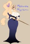  anthro big_breasts breasts canid canine canis clothing curvy_figure domestic_dog dress eyewear female glasses hi_res hourglass_figure long_dress mammal melisandre_higginbottom mirchancey poodle solo teacher wide_hips 