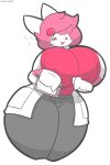  absurd_res anthro big_breasts breasts clothed clothing female hi_res lagomorph leporid mammal nervous_smile rabbit simple_background solo thick_thighs wide_hips zaclyn 