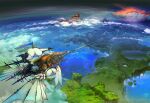  above_clouds aircraft airship artist_request cloud copyright copyright_name fantasy final_fantasy final_fantasy_xiv floating_island highres landscape mountain no_humans ocean official_art outdoors scenery sky 