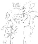  &lt;3 age_difference anthro arm_under_breasts bedroom_eyes bethesda_softworks big_butt bite bottomwear breasts butt cartoon_network clothed clothing crossover dbaru denim denim_clothing dialogue digital_media_(artwork) domestic_cat duo english_text felid feline felis female finger_bite finger_in_mouth fully_clothed gumball_watterson hi_res imminent_sex jeans katia_managan looking_at_another looking_back male mammal medium_breasts monochrome narrowed_eyes oblivious older_anthro older_female open_mouth pants pockets prequel_adventure seductive sketch smile teeth_showing text the_amazing_world_of_gumball the_elder_scrolls video_games webcomic whiskers young younger_anthro younger_male 