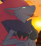  1furrfox absurd_res anthro big_breasts breasts female hi_res nintendo pok&eacute;mon pok&eacute;mon_(species) solo video_games zoroark 