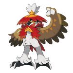  1:1 2022 3_fingers absurd_res ambiguous_gender anthro beak brown_body brown_feathers claws clothing feathers fingers fist hat headgear headwear hi_res hisuian_decidueye ken_sugimori looking_at_viewer nintendo official_art orange_body orange_eyes orange_feathers pok&eacute;mon pok&eacute;mon_(species) pokemon_legends_arceus pseudo_clothing red_body red_eyes red_feathers regional_form_(pok&eacute;mon) simple_background solo video_games white_background white_body white_feathers yellow_body yellow_feathers 