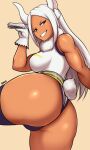  3:5 animal_humanoid big_butt breasts butt clothed clothing dako female hi_res humanoid lagomorph lagomorph_humanoid leporid_humanoid mammal mammal_humanoid miruko my_hero_academia rabbit_humanoid simple_background smile solo 