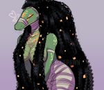  &lt;3 ammit anthro artist_name bandage bedroom_eyes black_hair braided_hair breasts colored_sketch convenient_censorship crocodile crocodilian crocodylid deity egyptian_mythology eyeliner eyeshadow female gold_(metal) green_body green_scales hair jewelry long_hair makeup marvel marvel_cinematic_universe middle_eastern_mythology moon_knight_(series) mythology narrowed_eyes necklace orange_eyes pixiepawn reptile scales scalie seductive simple_background sketch solo teeth_showing 