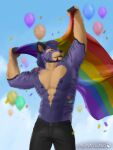  absurd_res anthro canid canine canis domestic_dog fauna_island hi_res hyaenid invalid_tag jock lgbt_pride male mammal muscular pride_(disambiguation) sale solo ych 