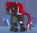  animate_inanimate armor badumsquish eyebrows floating hair hasbro hi_res levitating looking_at_viewer my_little_pony raised_eyebrow red_eyes red_hair 
