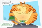  2022 3_toes 5_fingers absurd_res anthro basicbiscuit belly big_belly big_moobs blush claws clothing dialogue error error_message eyebrows fangs feet fingers front_view fur headgear hi_res lombax male mammal moob_grab moobs morbidly_obese morbidly_obese_anthro morbidly_obese_male mostly_nude navel nipples obese obese_anthro obese_male open_mouth overweight overweight_anthro overweight_male ratchet ratchet_and_clank solo sony_corporation sony_interactive_entertainment speech_bubble standing teeth text thick_thighs toe_claws toes tongue underwear video_games weighing_scale wide_hips 