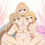  3girls age_difference ass breasts cleavage girl_sandwich highres inubouzaki_itsuki iyojima_anzu kokudo_aya large_breasts lingerie multiple_girls onee-loli panties sandwiched small_breasts smile thighs underwear user_tmwx3385 yuuki_yuuna_wa_yuusha_de_aru yuuki_yuuna_wa_yuusha_de_aru:_hanayui_no_kirameki yuusha_de_aru 