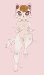  animal_crossing anthro blush breasts butt carligercarl domestic_cat felid feline felis female fur genitals hair hi_res looking_at_viewer mammal merry_(animal_crossing) nintendo nipples nude pussy simple_background smile solo video_games white_body white_fur 