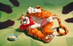  anthro balls cereal felid food frosted_flakes genitals hi_res kellogg&#039;s male male/male mammal mascot pantherine penis tiger tongue tony_the_tiger zen 