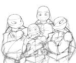  2014 absurd_res annoyed anthro bandanna crossed_arms donatello_(tmnt) freckles group hi_res kerchief leonardo_(tmnt) male melee_weapon michelangelo_(tmnt) ninja nunchaku raphael_(tmnt) reptile scalie sf-fun sketch smile teenage_mutant_ninja_turtles teenage_mutant_ninja_turtles_(2012) tongue tongue_out turtle warrior weapon 