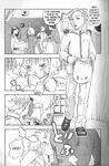  5boys comic eromanga greyscale hard_translated highres jpeg_artifacts monochrome multiple_boys multiple_girls pink_sniper scan translated yonekura_kengo 