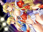  blonde_hair breastless_clothes breasts character_request game_cg large_breasts long_hair min-naraken multiple_girls revealing_clothes zero_shiki 
