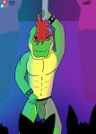  absurd_res alligator alligatorid bodily_fluids bracelet bulge clothing crocodilian dancing five_nights_at_freddy&#039;s five_nights_at_freddy&#039;s:_security_breach hi_res jewelry jockstrap male montgomery_gator_(fnaf) mostly_nude pole pole_dancing reptile scalie scottgames simple_background solo stripper_pole suggestive sweat sweatdrop underwear video_games wildpupper 