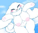  absurd_res anthro areola big_breasts blush breasts cinnamon_(cinnamoroll) cinnamoroll female fur genitals hi_res long_ears mammal milkteafox nipples nude pussy sanrio smile solo white_body white_fur 