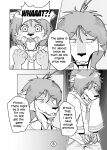  absurd_res anthro canid canine canis clothed clothing comic duo english_text gaku_kodori greyscale harzu hi_res male male/male mammal monochrome morenatsu shirt shun_(morenatsu) text topwear video_games visual_novel wolf 