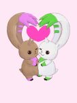  &lt;3 39mon_mon anthro bandai_namco beady_eyes brown_body brown_fur chibi digimon digimon_(species) duo fur hi_res horn long_ears lopmon one_eye_closed terriermon white_body white_fur wink 