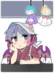  1girl animal_ears bird_ears bird_wings blush closed_mouth eyebrows_visible_through_hair grey_eyes ini_(inunabe00) japanese_clothes lily_white mystia_lorelei okamisty pink_hair short_hair short_sleeves smile solo tatara_kogasa teruterubouzu touhou white_wings wings 