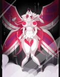  4_arms absurd_res ankle_tuft anthro arm_tuft arthropod big_breasts breasts demon female first_person_view hi_res horn insect leg_tuft lepidopteran looking_at_viewer moth multi_arm multi_limb nude pharaoh_y sakuroma_(retrospecter) shower solo tuft water watermark wet wings wrist_tuft 