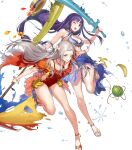  2girls altina banana banana_peel bangs bare_shoulders beach_umbrella blue_eyes blue_hair blush bracelet breasts capelet cleavage clenched_teeth coconut edelgard_von_hresvelg eyebrows_visible_through_hair fire_emblem fire_emblem:_radiant_dawn fire_emblem:_three_houses fire_emblem_heroes flower food fruit gold_trim hair_flower hair_ornament halterneck hat hibiscus highleg highleg_swimsuit highres holding inflatable_sword inflatable_toy jewelry kakage leg_up long_hair looking_away low-tied_long_hair medium_breasts multiple_girls necklace non-web_source official_art one_eye_closed open_mouth parted_bangs parted_lips petals purple_eyes red_swimsuit sarong see-through shiny shiny_hair shiny_skin swimsuit teeth thighs toes torn_clothes torn_umbrella transparent_background umbrella very_long_hair water water_drop watermelon white_hair 
