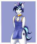  accessory anthro anthrofied asian_clothing blue_eyes blue_hair blue_tail clothed clothing crossdressing cutie_mark equid equine friendship_is_magic girly hair hair_accessory hair_bun hasbro hi_res horn male mammal my_little_pony shining_armor_(mlp) smile solo unicorn white_body white_skin zachc 