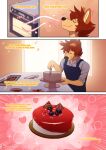  &lt;3 anthro apron berry cake candy canid canine canis chocolate clothed clothing comic cooking dessert domestic_dog ear_motion eyes_closed food food_porn frosting fruit hi_res male mammal musical_note plant smell smile solo yuguni yuguni_(character) 