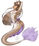  abyssinian_cat anthro breasts domestic_cat felid feline felis female fin gift mammal marine merfolk mermaid_tail nipples pinup pinupgirl pose scales sketch solo split_form stronkfurry tori 