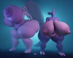  3d_(artwork) anthro big_breasts big_butt big_nipples blender_(software) blue_body breasts butt darkdraketom digital_media_(artwork) duo female gastropod_shell hand_on_butt hand_on_leg hand_on_thigh hi_res hisuian_goodra huge_breasts huge_butt hyper hyper_breasts hyper_butt looking_at_viewer mature_female mollusk_shell multicolored_body nidoqueen nintendo nipples pok&eacute;ball pok&eacute;mon pok&eacute;mon_(species) purple_body regional_form_(pok&eacute;mon) shell simple_background thick_thighs two_tone_body video_games 