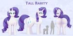  augustbebel blue_eyes cutie_mark digital_media_(artwork) equid equine feral friendship_is_magic front_view hasbro hi_res horn looking_at_viewer looking_back mammal my_little_pony rarity_(mlp) rear_view side_view smile text tongue tongue_out unicorn 