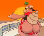  anthro balls big_butt boat bulge butt captain&#039;s_hat character_cipher clothing cowprintsoda genitals gesture hi_res jockstrap male nintendo pointing pok&eacute;mon pok&eacute;mon_(species) poseidon_(cowprintsoda) presenting presenting_hindquarters sailing sea shell ship_deck slowbro solo sunset text training_style_slowbro underwear unown_text vehicle video_games water watercraft 