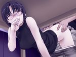  1girl dark doggystyle game_cg glasses hetero kiriyama_taichi orgasm panties panty_pull pantyhose pantyhose_pull pussy_juice sex skirt soga_kaede solo_focus sweet_home under_table underwear vaginal 