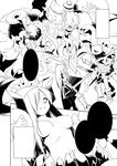  4girls breasts comic doujinshi greyscale large_breasts monochrome multiple_boys multiple_girls sekaiju_no_meikyuu tentacles tomoshibi_hidekazu 