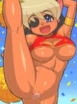  alicia_priss animal_ears anus breasts cheerleader dark_skin eyepatch large_breasts leg_lift lowres nude pussy solo tail_concerto tenseiani underboob 