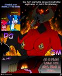  2018 absurd_res anthro big_breasts blue_eyes blueberry_jam_(viroveteruscy) bone breasts comic daylock_(viroveteruscy) demon english_text female frosting glowing glowing_eyes group hair hi_res mammal nipple_covers open_mouth pink_hair raspberry_(viroveteruscy) red_eyes reptile scalie scar skull text trio url ursid viroveteruscy warning_cream_filled wings 