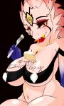  3:5 anthro big_breasts big_butt breasts butt cake candy capcom chocolate dairy_products dessert dragon female food greedmasterh lips looking_at_viewer monster_hunter piercing shara_ishvalda solo thick_lips video_games whipped_cream 