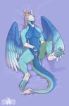  absurd_res anthro anus breasts claws dragon female fur genitals hair hi_res horn mammal mudli_(character) nipples nude pussy simple_background solo sonimad_(artist) wings 