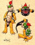  2020 bowser_jr. bulge fangs frown hair hi_res horn koopa male mario_bros muscular nalli nintendo red_hair scalie shell solo spike_(disambiguation) video_games young 