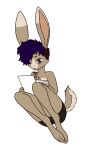  2d_animation alpha_channel ambiguous_gender animated anthro bandage blinking bottomwear clothed clothing digital_media_(artwork) drawing feet feralbeans fur hair hare hi_res lagomorph leporid long_ears long_legs mammal nonbinary_(lore) paper pencil_(disambiguation) short_playtime shorts simple_background solo tail_motion tailwag tattoo transparent_background 