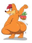  activision anthro barefoot big_butt bubble_butt butt crash_bandicoot crash_bandicoot_(series) feet food fruit fur hi_res kingbeast male plant solo thick_thighs tongue tongue_out video_games wumpa_fruit 