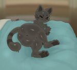  ambiguous_gender anthro bed bed_sheet bedding domestic_cat felid feline felis furniture goo_creature hi_res humanoid k1ko male mammal pawpads slime_rancher solo 