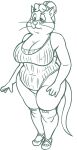  absurd_res anthro aunt_polly big_breasts breasts cleavage clothed clothing domestic_cat eyewear felid feline felis female glasses hair hi_res mammal mature_anthro mature_female monochrome nipple_outline overweight overweight_anthro overweight_female redout solo standing thick_thighs tom_sawyer_(2000_film) whiskers 