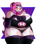  absurd_res anthro breasts cleavage clothed clothing female giant_panda hair headphones headphones_around_neck hi_res mammal solo turismoturbo ursid 