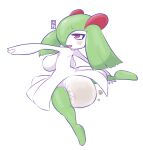  anthro big_breasts blush breasts diaper dljoe featureless_breasts feces female green_hair hair kirlia messy_diaper nintendo open_mouth pok&eacute;mon pok&eacute;mon_(species) red_eyes simple_background soiling solo video_games white_diaper 