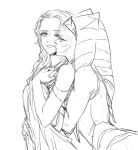  2girls ahsoka_tano deungkindonaseu mole mole_under_eye monochrome multiple_girls padme_amidala simple_background sketch smile star_wars star_wars:_the_clone_wars togruta white_background yuri 